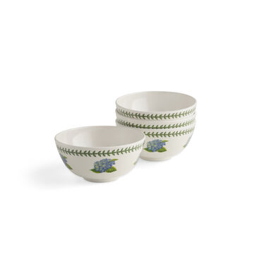 Botanic Garden Melamine Set of 4 Bowls, Hydrangea Botanic Garden Melamine Set of 4 Bowls, Hydrangea